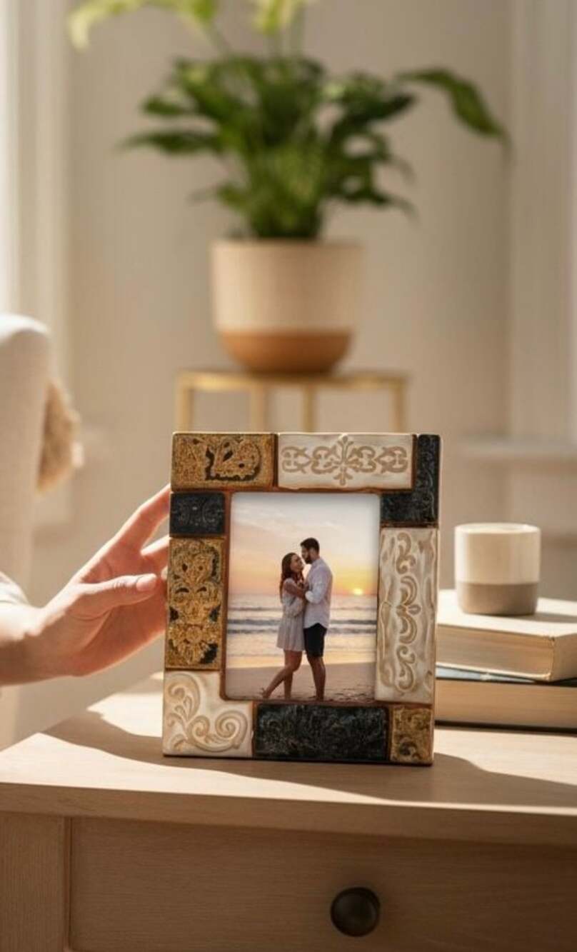 Vintage BOHO Decorative Mosaic Tile Style Picture Frame